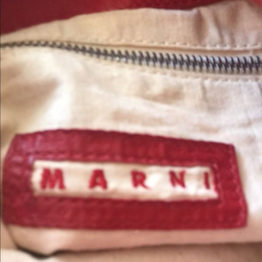 Red Marni leather bag with Bally flats (US 7)